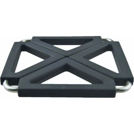 Dessous de plat pliable, réglable et extensible en métal et siliCône, Noir , Taille unique-Fei Yu (1/4)