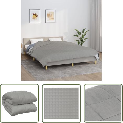 The Living Store Couverture lestée Gris 200x230 cm 13 kg Tissu - Couverture Lestée - Couverture Poids - Literie - Sommeil Profond - Relaxation (1/5)