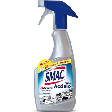 Smac Brilla Acciaio Spray Detergente con Azione Anticalcare, Sgrassante e Lucidante - 520ml (1/2)