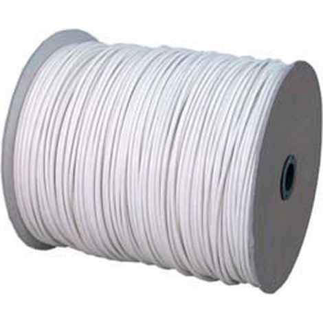 500MT CAVETTO ACCIAIO OTTONATO RIVESTITO IN PVC BIANCO - ø mm.4,5 in rotoli mt.5