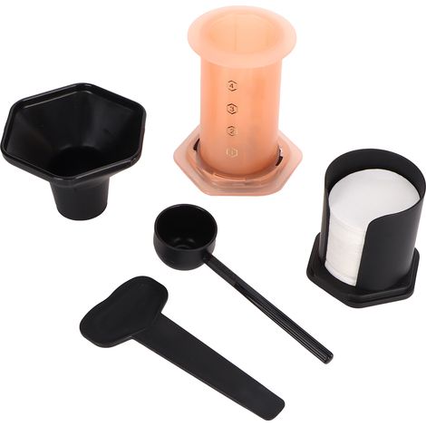 Tragbare Kaffeepresse, Filterkaffeemaschine für Zuhause, mit 400 Papierfiltern, orange (1/5)
