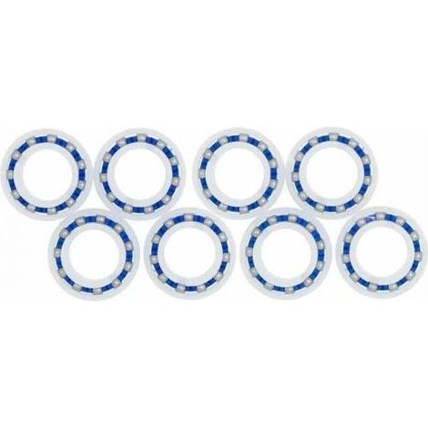 Lot de 8 roulements Ă billes pour roues robot piscine Polaris 180 280, dimensions 28x15 mm, corps plastique, billes en acier inoxydable (1/5)