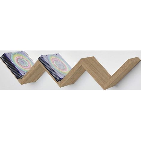 MENSOLA ZIG ZAG DIMENSIONI 59X12X12 CM IN COLORE ROVERE (1/5)