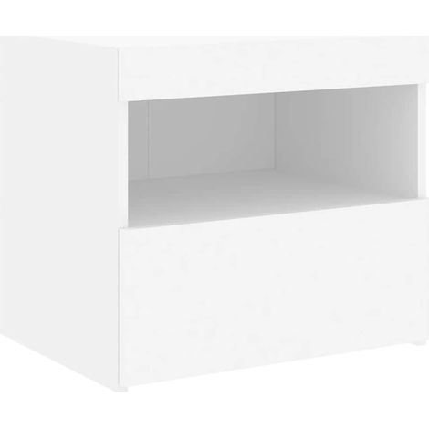 Mesita de noche con luces LED blanco 50x40x45 cm vidaXL