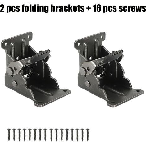 (NOIR-2) Charnière autobloquante pour pied de table pliant, support pliable robuste à 90°, charnière de support pliable pour établi ou bureau (1/5)