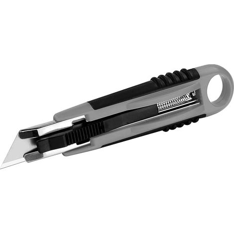 WESTCOTT E-84026 00 CUTTER PROFESSIONNEL EN PLASTIQUE-POIGNÉE SOUPLE-LARGEUR DE LA LAME: 18 MM (GRIS/NOIR)