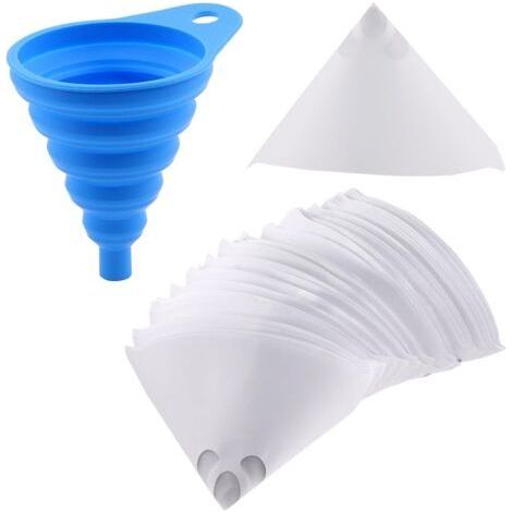 101 PCS Paint Filter Paint cone combo Kit and 1 pcs Silicone Funnel with Hook, 100 Micron Filter with Fine Nylon Mesh for Car, Home, Craft (1/5)