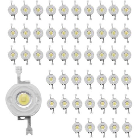 Lot de 50 diodes LED blanc froid haute puissance de 1 W - (1/5)