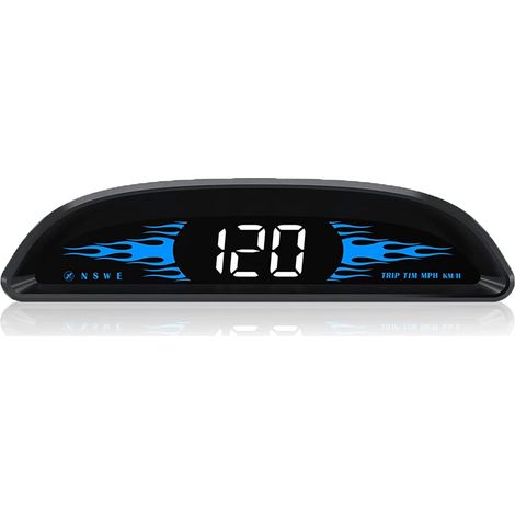 Tachimetro HUD da 4 pollici per auto – Display universale per parabrezza (mph/km/h) – Tachimetro digitale – Rilevamento velocità GPS – Allarme eccesso di velocità, porta USB (1/5)