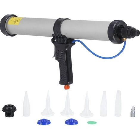 Pistolet pneumatique pour joints, 600 Ml Calking Pistolet à Calfeutrer Pneumatique 20 Onces Applicateur en Alliage D\\'aluminium Outils Industriels pour Conteneurs de Navires