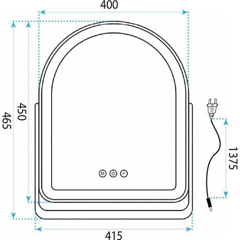Mirror Rea Glam 40X45 Led Gold