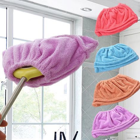 Balai de sol multifonctionnel en velours corail avec balai absorbant en microfibre réutilisable, accessoires de nettoyage ménager, 1 pièce (violet) (1/5)