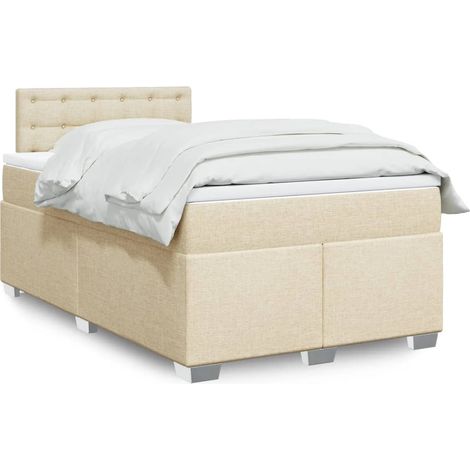 Boxspringbett mit Matratze Creme 120x200 cm Stoff