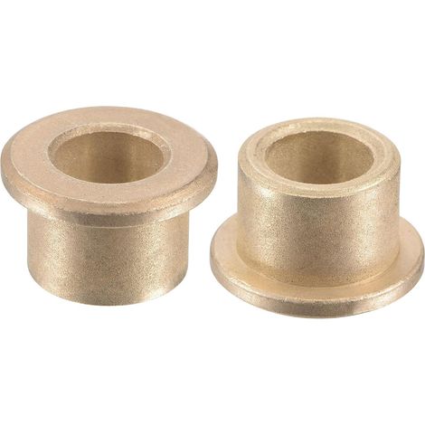 Bagues à bride auto-lubrifiantes - Lot de 2 - Bronze fritté - Réduction friction et guidage - Machines industrielles - 8x12x10 mm (1/5)