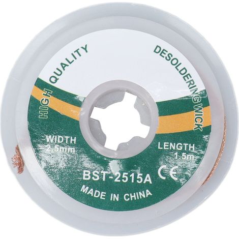 Mèche à dessouder en cuivre 2,5mm - Fil de dessoudage 1,5m pour soudure électronique, démontage rapide sans résidu (2515A)