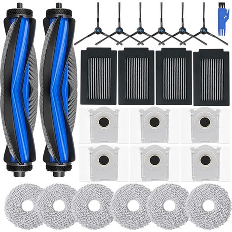 FOREHILL Lot de 25 Accessoires pour aspirateur Ecovacs Deebot T50 Max Pro Omni, 2 brosses principales, 4 filtres HEPA, 6 Sacs à poussière, 6 FOREHILL, 6 brosses latérales, 1 Brosse de Nettoyage (1/5)