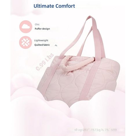 Sac cabas matelassé léger pour femme, grand format avec bandoulière idéal les voyages et le travail. (1/5)