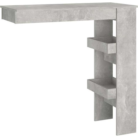 Maison Exclusive - Table de bar murale Gris Béton 102x45x103,5cm Bois d'ingénierie (1/5)