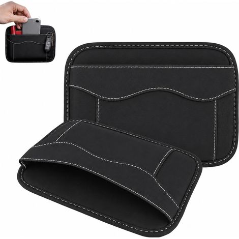 2 Pièces Organisateur de Voiture Poche Latérale de Siège Accessoire de Rangement Intérieur avec Structure Autocollante pour (1/5)