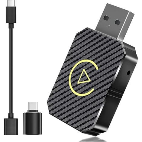 Adaptateur CarPlay sans Fil pour Apple iPhone, Adaptateur sans Fil carplay avec câble d'extension USB & USB-C/Type-C, Compatible avec Les Voitures à partir de 2016 et Phone iOS 10+ (1/5)
