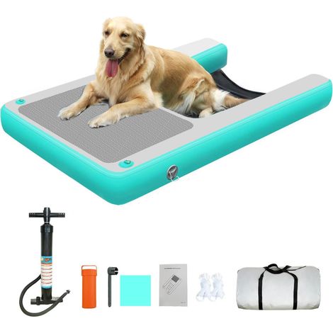 Rampe d'eau gonflable pour chien – 150 x 100 x 10 cm – PVC durable, supporte jusqu'à 51,3 kg – Antidérapante, facile à transporter (1/5)