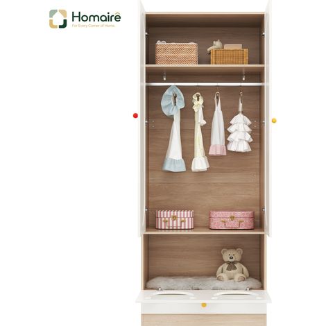 Kleiderschrank aus Naturholz und Naturholz 80 x 50 x 200 cm HOMAIRE (1/5)