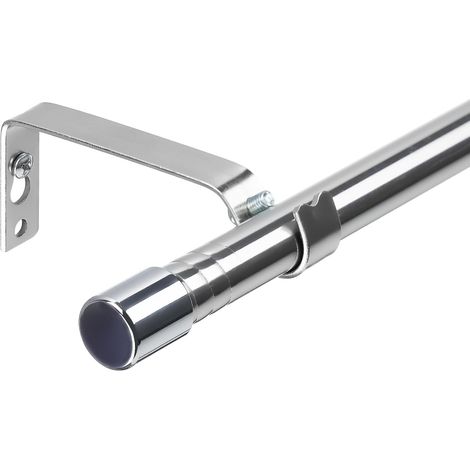 Tringle à Rideaux pour Rideaux à Œillets, Tringle à Rideau en Voile de 16 mm Argentée 76-117 cm, Tringle à Rideau Extensible en Acier Inoxydable avec Supports Réglables pour Chambre, Salon (1/5)