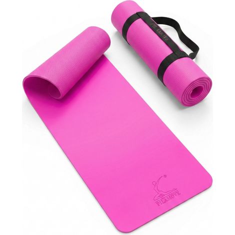 Tappetino in EVA ultra sottile per yoga e pilates, antiscivolo, leggero, 3 mm, rosa. (1/5)