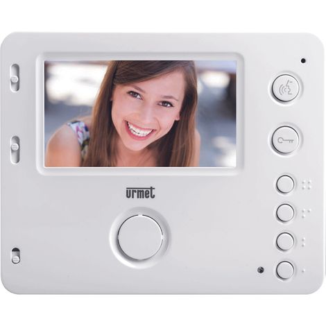 Urmet – Moniteur couleur mains libres 4,3’’ – Interphone vidéo avec réglage sonnerie – Compatible appareil auditif – Pose en saillie ou encastrée