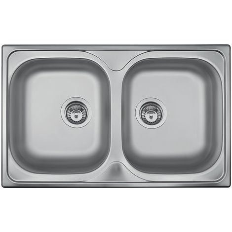 Apell OH792IPC Oceano Lavello 2 Vasche Acciaio Inox Prelucido 79x50 cm colore Acciaio