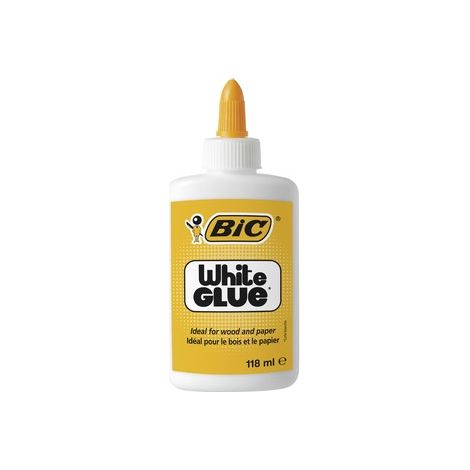Colle blanche - BIC - 118 ml - Lavable - Multi-usages - Applicateur précis