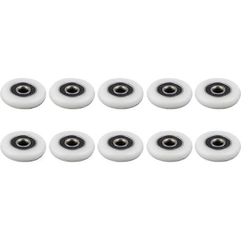 Kit de rechange de 4 roulettes pour porte de douche, diamètre des roues : 27 mm, pour portes de douche coulissantes en verre. (1/5)