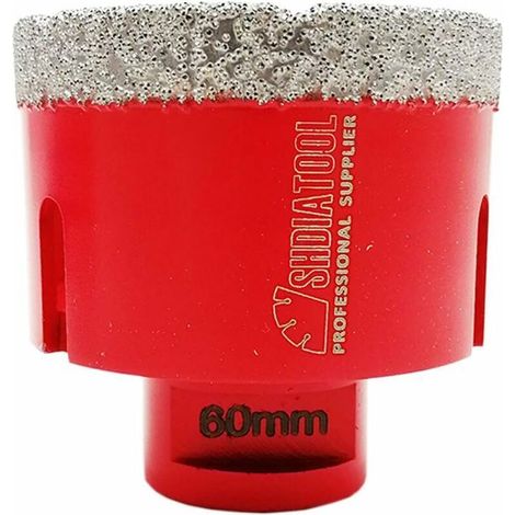 Forets Diamant 60mm Trépans de Forage avec Filetage M14 pour Perçage à sec en Porcelaine Carrelage Granit Marbre