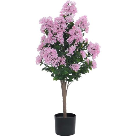 [NON UTILIZZATO] Lillà artificiale HHG-048, pianta decorativa artificiale, albero artificiale, pianta artificiale, per esterni, in polietilene, 95x40x40 cm, rosa (1/5)