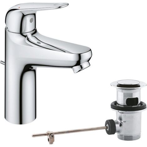 Mitigeur lavabo monocommande GROHE Swift chrome taille M bec moyen économique jusqu’à 5 l/min (1/5)