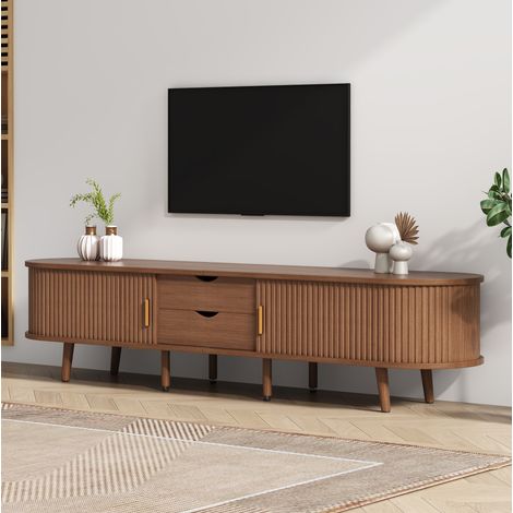 Mobile TV 170x40x42 cm con 2 cassetti, porte scorrevoli, pannelli regolabili, MDF, color noce (1/5)