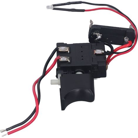 Interrupteur de gâchette de perceuse, variateur de vitesse réversible CW/CCW avec témoin lumineux, 7,2-24 V CC, 16 A (pièce de rechange) (1/5)
