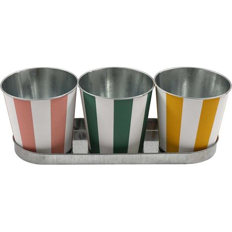 Set de 3 cache-pots en zinc Cabana 12 cm