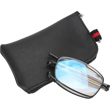 Lunettes de lecture multifocales anti-lumière bleue, lunettes de lecture pliables et portables (+350 Noir) (1/5)