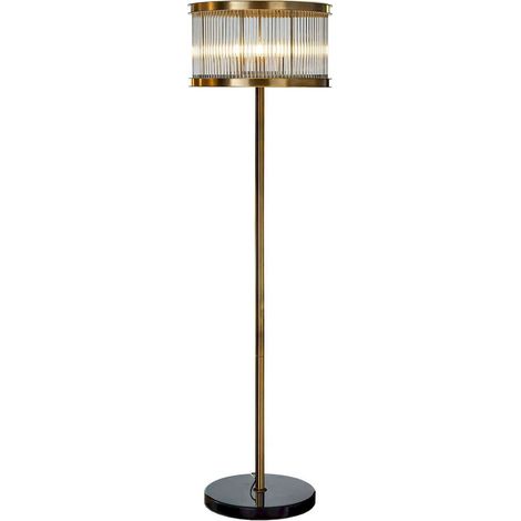 Lampadaire de sol Nadine en bronze - Bronze raffiné avec accents transparents (1/2)