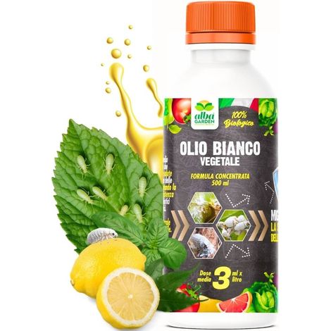Olio Bianco Vegetale di Soia Protezione Naturale da Insetti per Piante, Prodotto Biologico Repellente Contro Insetti e Cocciniglia x 500 ml (1/8)
