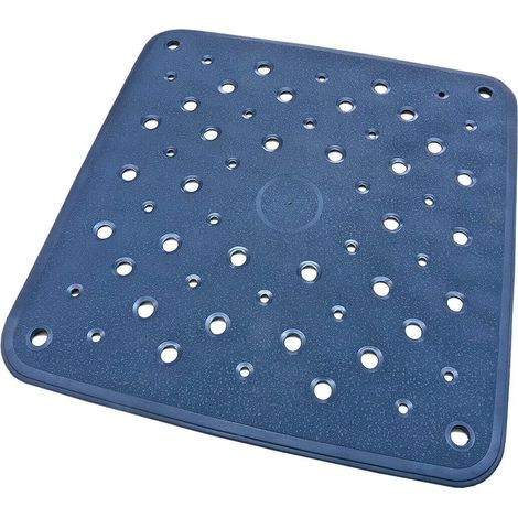 Tapis de Douche Baignoire Salle de bain Ventouses Rugueux Antidérapant Parfumé Bleu - 53x53 cm (1/5)