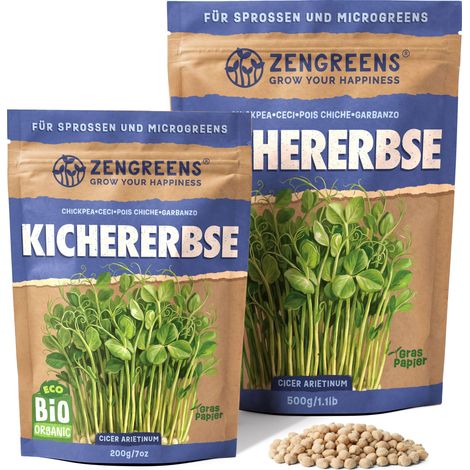 Bio Microgreens Samen Kichererbse 200 g Keimsaat ZenGreens (1/5)