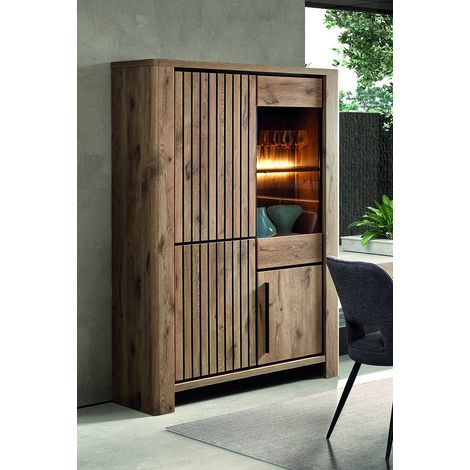 Vaisselier/argentier contemporain chêne canyon Santana (1/5)