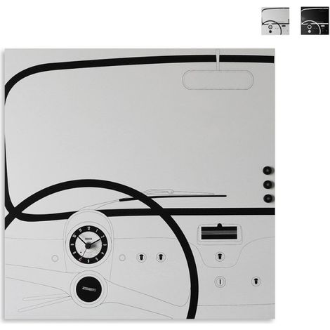 Orologio da parete lavagna magnetica portachiavi design moderno Cinquino - Grigio (1/5)
