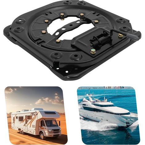 Drehkonsole Drehadapter Drehteller Universal mit Griff, Drehbarer Sitzsockel, Universeller Wohnmobil-Sitz Drehbarer Drehteller 360 Grad Drehbar Modifikation LKW Sitzkonsole für Wohnmobil, Boot, LKW