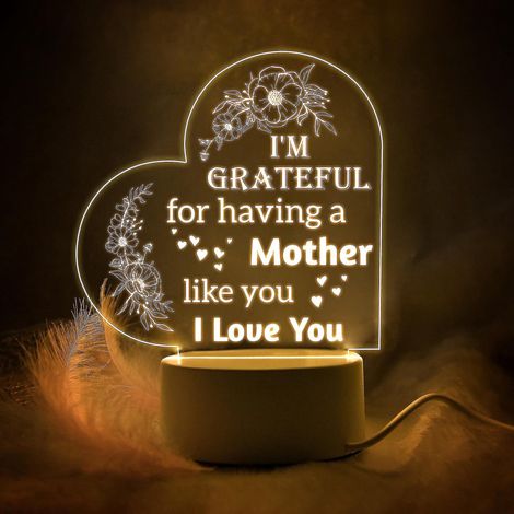 Geschenke zum Muttertag, Geburtstagsgeschenke für Mama, energiesparendes, graviertes Acryl-Nachtlicht mit USB-Anschluss, 5 (1/3)