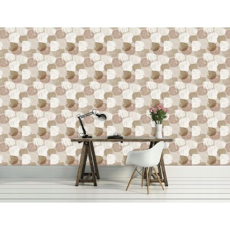 Wallarena Vliestapete Beige Abstrakt Kunst Deco, für Wohnzimmer und Schlafzimmer, 10 m x 50 cm – Komplettset inkl. Kleister & Anleitung (1/5)