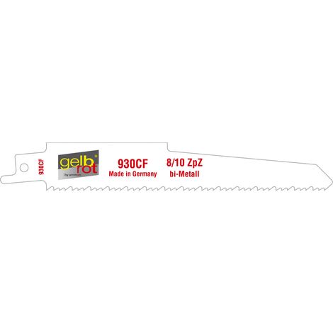 gelbrot Säbelsägeblätter Typ 930CF Länge 150 mm Kunststoffbox mit 20 St.