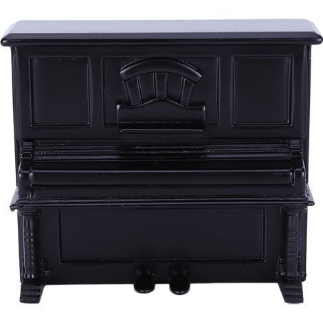 Piano miniature en bois pour maison de poupée à l'échelle 1:12, accessoire de décoration noir (1/5)